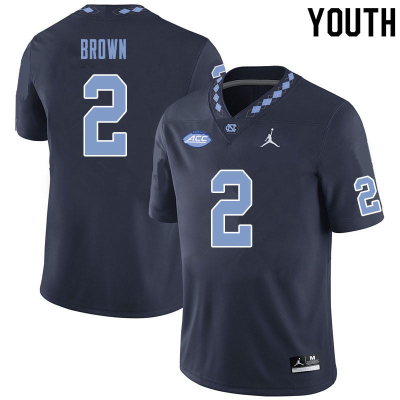 Youth #2 Dyami Brown North Carolina Tar Heels College Football Jerseys Sale-Black